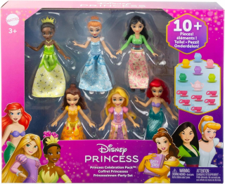 DISNEY PRINCESS PRINCESS DOLL sada 6 malých pohyblivých bábik JCR91